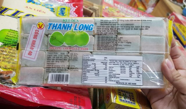 Kẹo dừa dứa sầu riêng Thanh Long 48 viên 380g