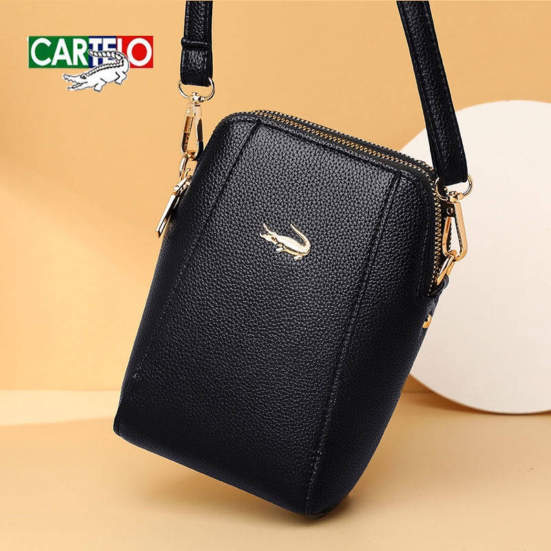 Túi Đeo Vai Nữ. Túi Đựng Điện Thoại Dáng Dọc Hai Lớp Họa Tiết Da Cá Sấu Thời Trang 2021 Cho Xe Hơi