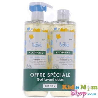 Cặp 2 chai sữa tắm gội toàn thân 2 trong 1 cho bé Klorane Pháp thơm tây tây