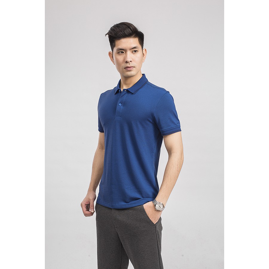 Áo Thun Nam Có Cổ ARISTINO Tay Ngắn, Chất Cotton Cao Cấp màu tím than APS021S9