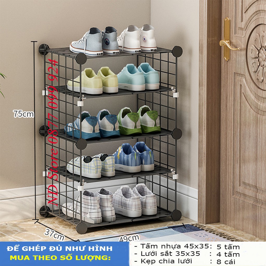 Kệ Giày Dép Lắp Ghép Bằng Tấm Lưới 35x35, 45x35 ( Hồng, Đen, Trắng ), Chống Rỉ - Decor Theo Cách Của Bạn