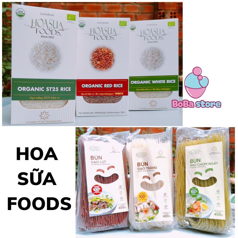 Gạo hữu cơ - Bún sạch - Phở Hoa Sữa Foods các loại cho bé ăn dặm tại BoBa