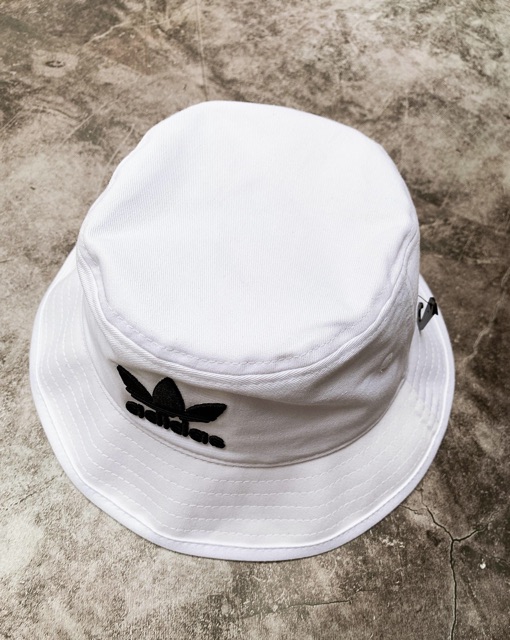 (HÀNG XUẤT XỊN) Mũ / nón bucket DAS trắng thêu logo đen
