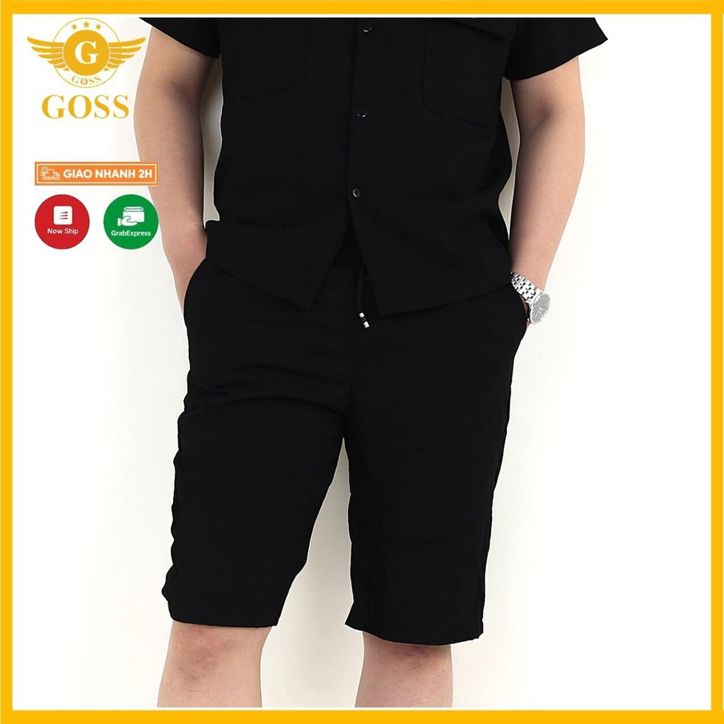 Bộ Đũi Nam Cổ Bẻ Cao Cấp, Vải Đũi Siêu Mềm Mịn Thoáng Mát Thấm Hút Mồ Hôi-GOSS M323 | BigBuy360 - bigbuy360.vn