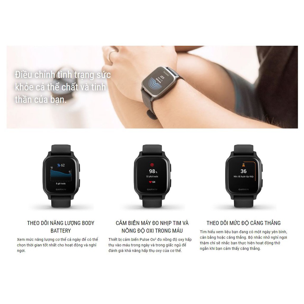 Đồng hồ thông minh Garmin Venu SQ Music - Hàng Chính Hãng - Bảo Hành 12 Tháng