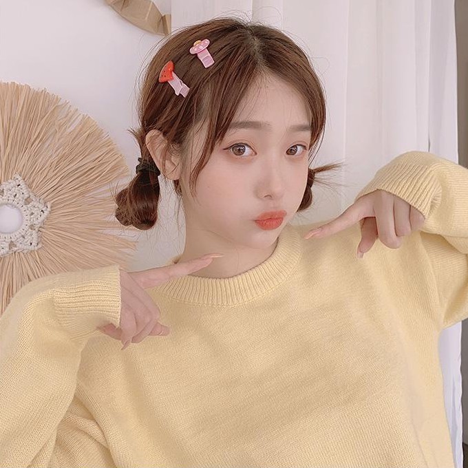 Bộ kẹp tóc mỏ vịt phong cách hoạt họa Hàn Quốc đáng yêu cho trẻ em