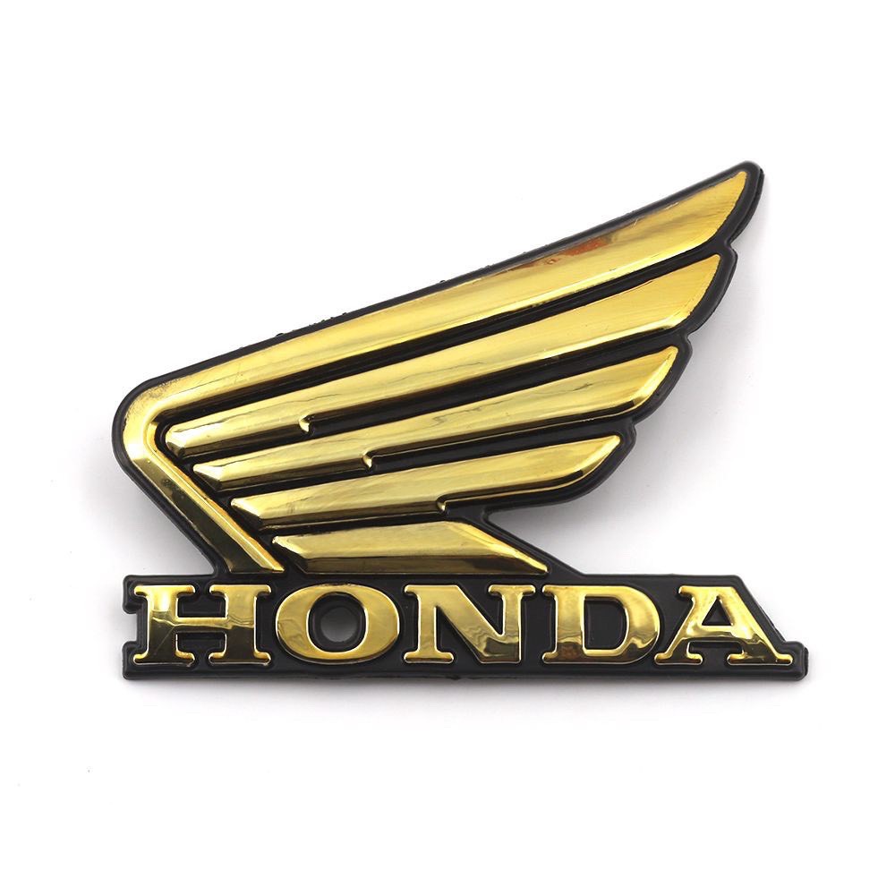 Logo Honda cánh én màu Vàng và Bạc Gắn Xe Máy &lt; Giá 1 Cặp&gt;