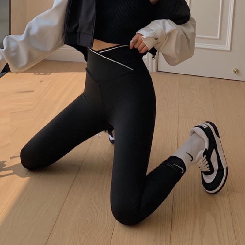 Quần legging cạp cao gen bụng siêu co giãn