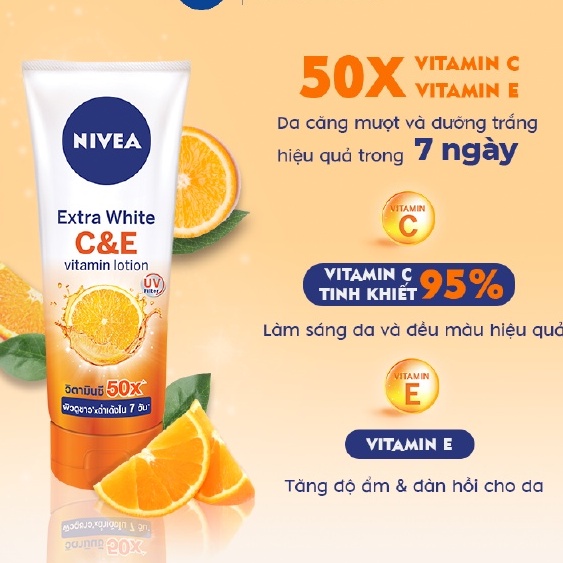 Sữa dưỡng thể dưỡng trắng Nivea Extra White C&A và C&E Vitamin Lotion 70ml/ 180ml