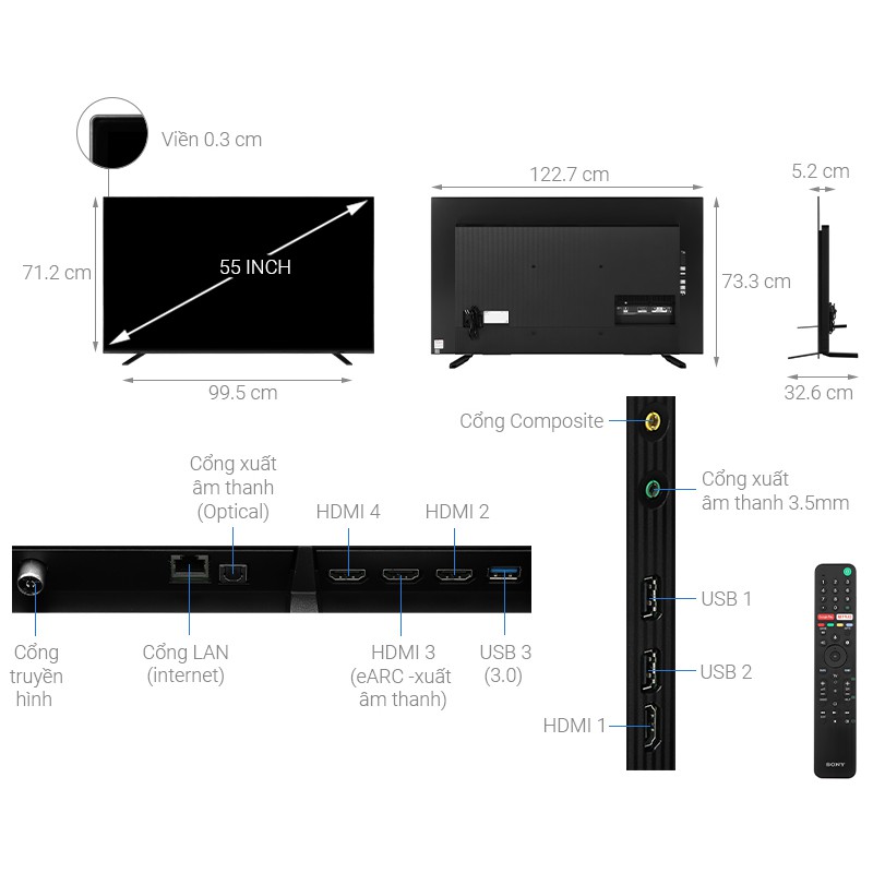 Tivi Sony Oled 4K 55 inch KD-55A8H Android (2020)