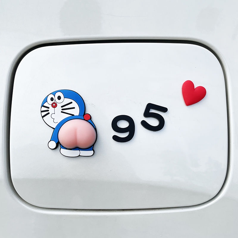 Sticker Dán Nắp Bình Xăng Họa Tiết Hoạt Hình 3D Sáng Tạo Cho Xe Hơi 929598 Bút Sáp Màu Trang Trí Cỡ Nhỏ Mới