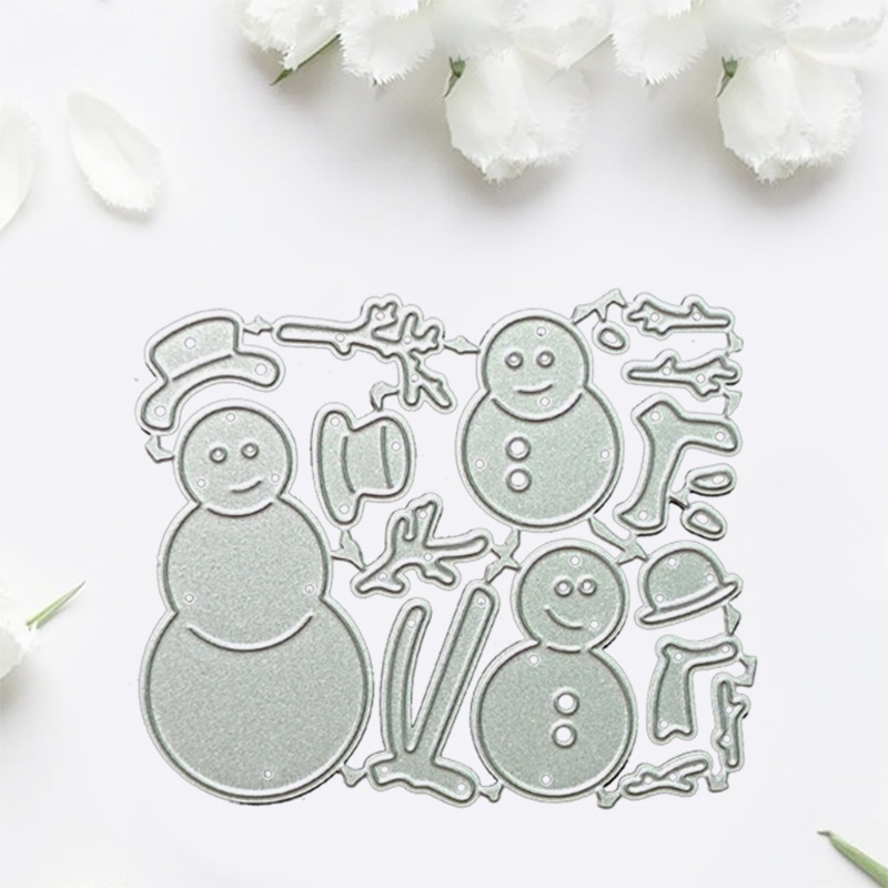 Khuôn Cắt Giấy Làm Từ Kim Loại Hình Người Tuyết Phong Cách Giáng Sinh Trang Trí Scrapbook
