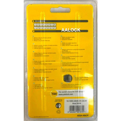 Ruột khóa cao cấp Yale 1 đầu chìa vi tính- ruột khoá cửa thông phòng- 10-1003-3535-CK-22-01- NPP AALock