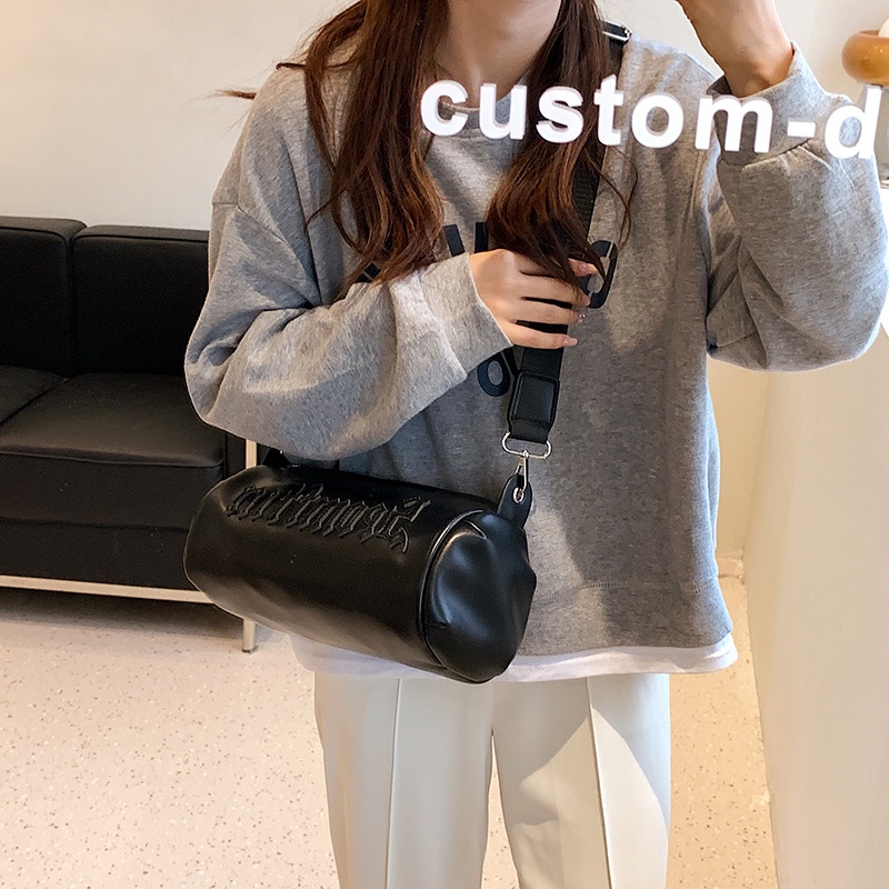 Túi Xách Da PU Hình Trụ 4 Màu Tùy Chọn Phong Cách Hàn Quốc Dành Cho Nữ
