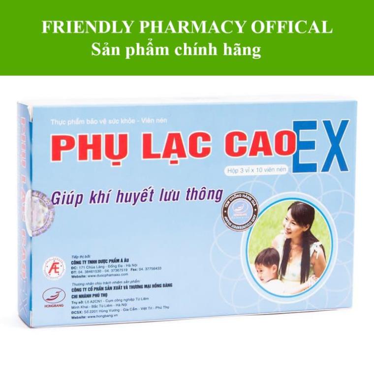 Phụ Lạc Cao EX- Hỗ trợ giảm đau bụng kinh (Hộp 30 viên)