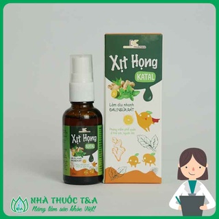 Xịt họng Katal làm dịu nhanh đau họng, ngứa họng, rát họng