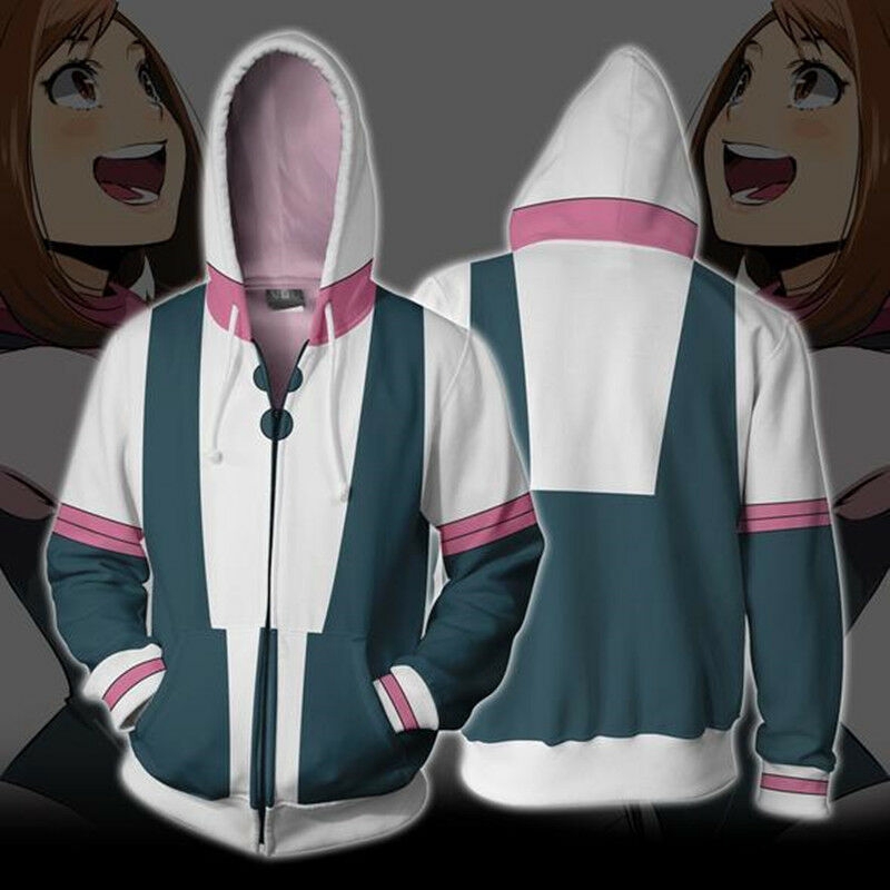 Áo Khoác Dây Kéo In Hình Học Viện Anh Hùng izuku shoto bakugo