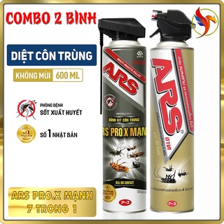 Bình xịt côn trùng: ars pro.x mạnh 7trong1 500ml + jet gold s 600ml. thương hiệu số 1 nhật bản