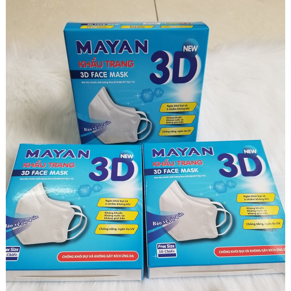 (Hộp 10 cái) Khẩu trang Mayan 3D người lớn | BigBuy360 - bigbuy360.vn