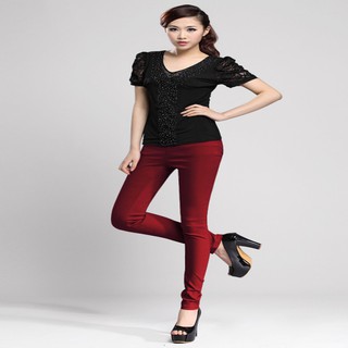 Quần legging nâng mông nữ màu đỏ đô hàng xuất