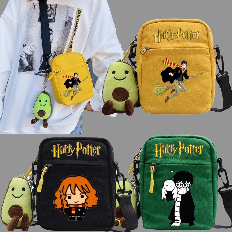 Túi Vải Canvas Đeo Chéo In Hình Harry Potter Thời Trang