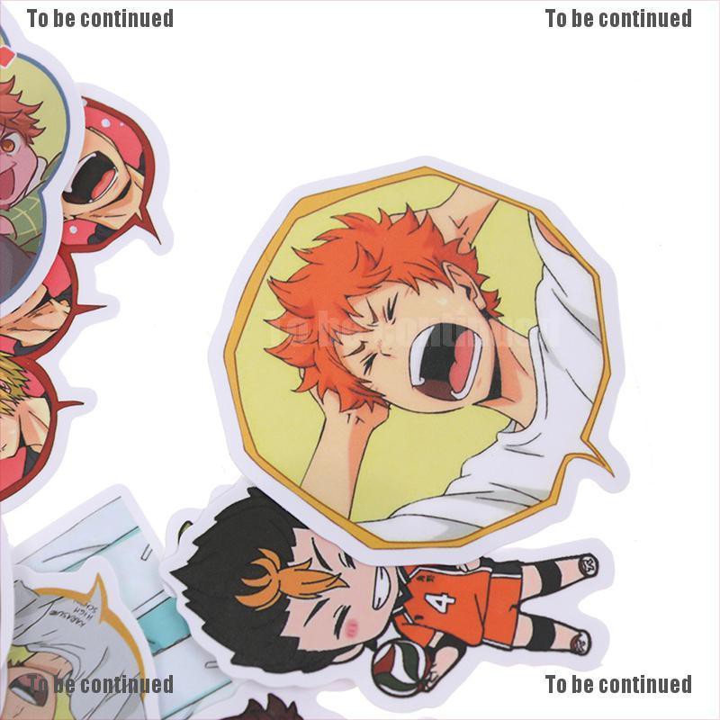 Bộ 50 miếng dán PVC chống thấm nước hình ảnh anime Haikyuu trang trí vali hành lý/laptop/ván trượt theo ý thích