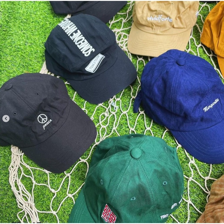 Nón Kết , Mũ Lưỡi Trai 2hand Nam Nữ Trơn Dù Hàng Hiệu Cao Cấp Mới 97% Thêu In Hình To Unisex  Freestyle Chống UV Mẫu 1