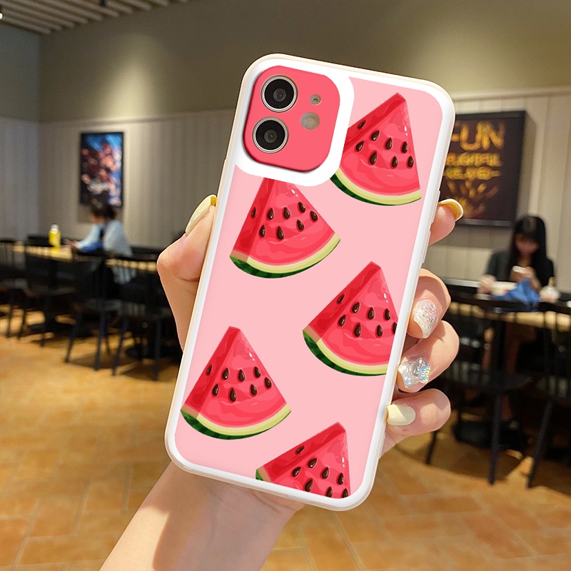 Ốp iphone - Ốp lưng iphone cạnh vuông viền camera Hoa quả tươi dành cho ip 6 đến 14promax - ng030
