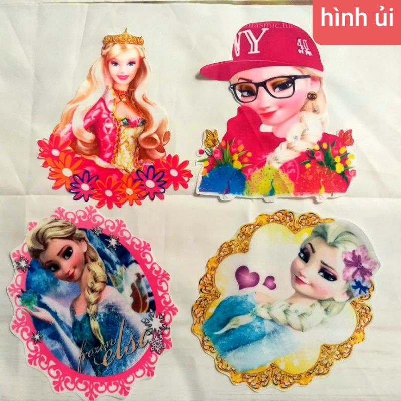 Hình may  và hình ủi cô gái .