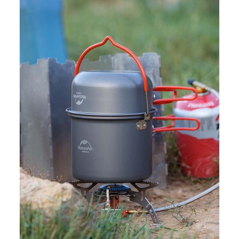 Bộ nồi dã ngoại cắm trại Naturehike mini 4 món hợp kim nhôm A431