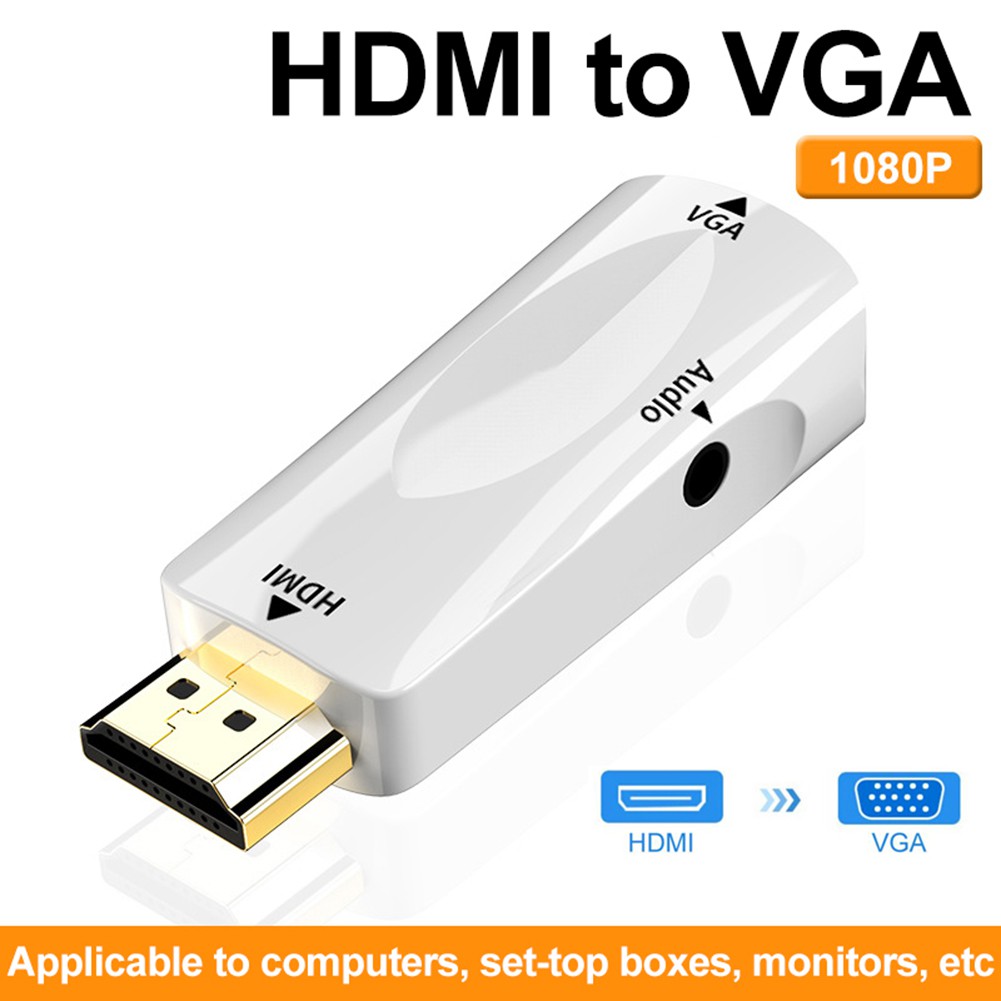 Bộ Chuyển Đổi Âm Thanh / Video Từ Hdmi Sang Vga Hd 1080p Cho Máy Chiếu Pc