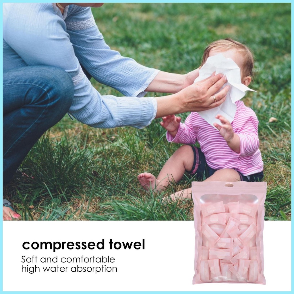 50/ 100 Khăn giấy dạng viên nén mềm mại không mùi sử dụng tiện lợi