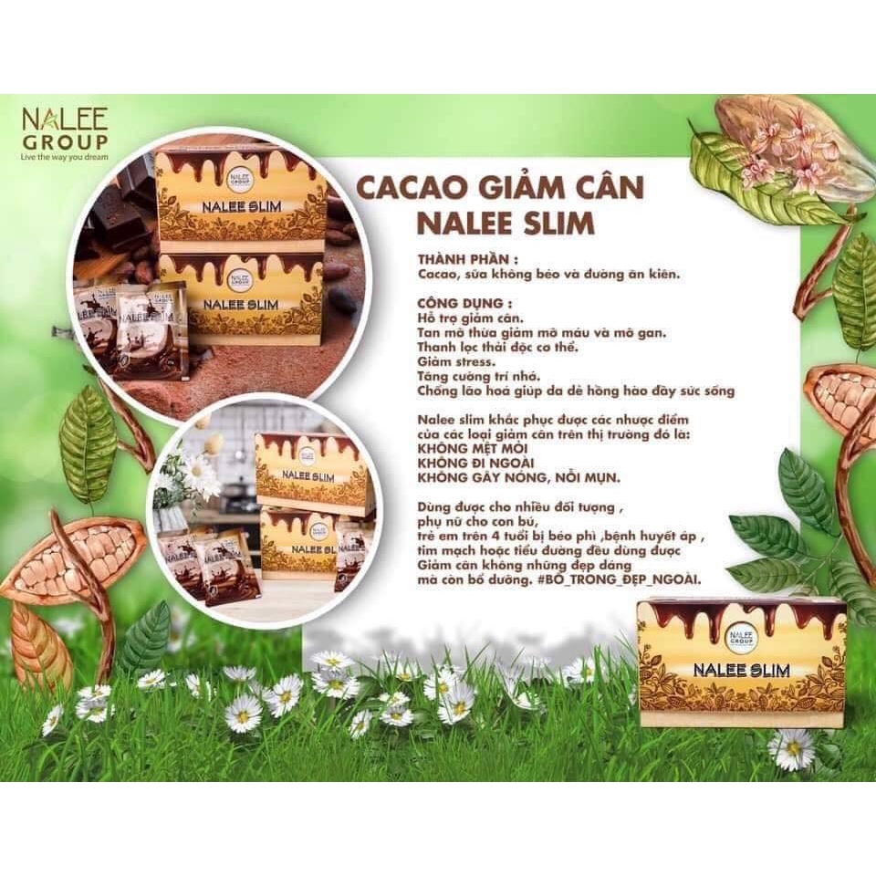 Cacao Nalee Slim giảm cân nhanh cấp tốc detox ca phê không phải thuốc giảm cân