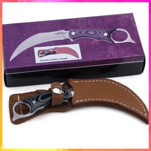 Dao karambit fox có bao da cao cấp, dao phượt gọt hoa quả tiện lợi