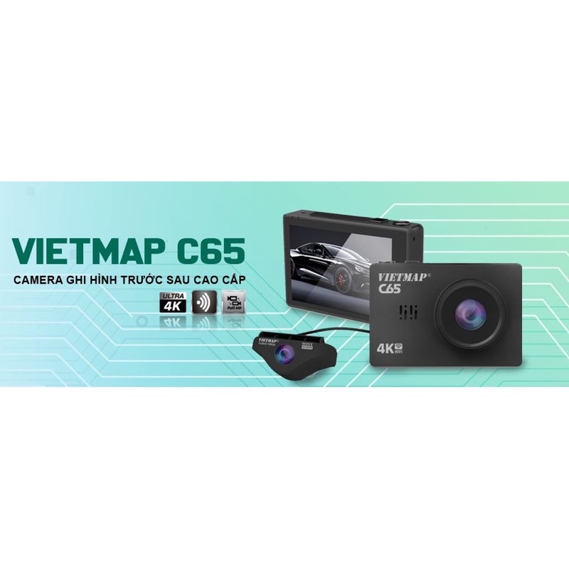 Camera Hành Trình Cảm Ứng VIETMAP C65 - Ghi Hình Trước và Sau + Cảnh báo bằng giọng nói + Wifi + Thẻ nhớ 32GB | WebRaoVat - webraovat.net.vn