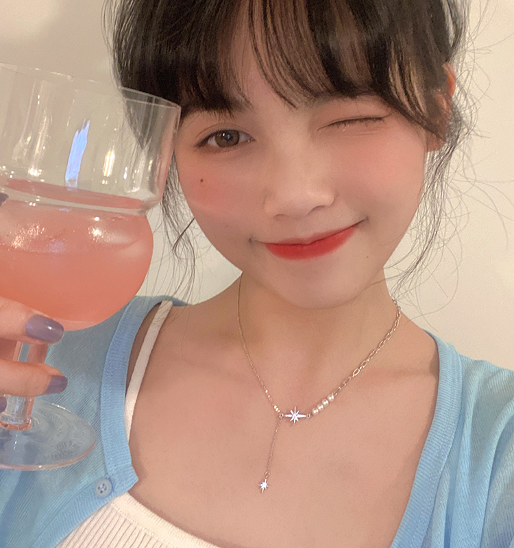 Vòng cổ đính ngọc trai xinh xắn theo phong cách Hàn Quốc cho nữ