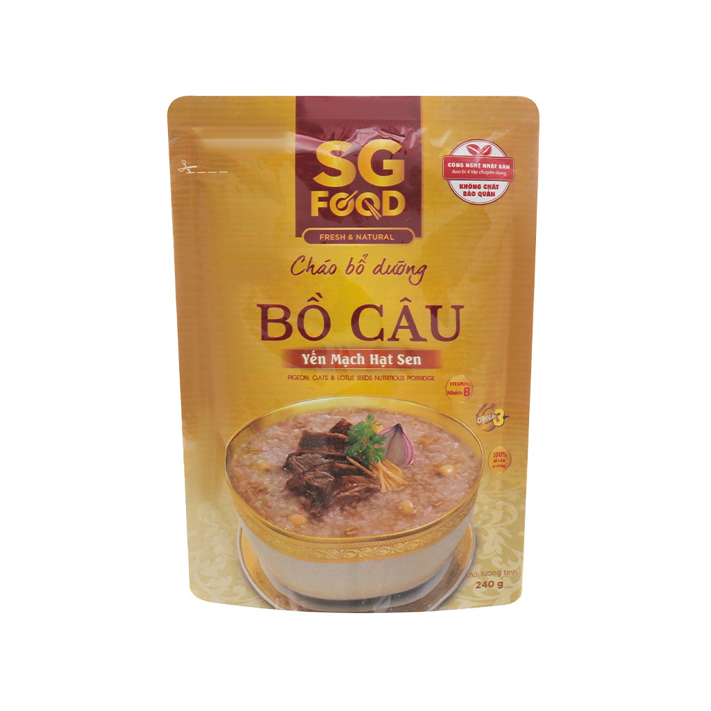 Cháo Bổ dưỡng Sài Gòn Food Bồ câu yến mạch hạt sen 240g