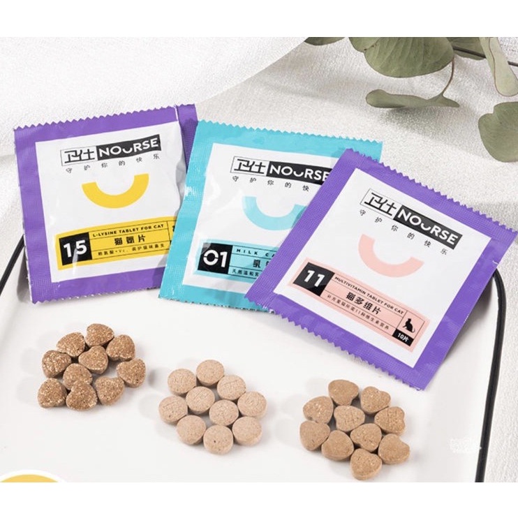 Nourse - Viên Nhai Vitamin Hỗn Hợp Cho Chó Mèo - Gói 5g Mini Size (10 Viên)