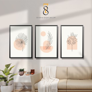 Bộ 03 Tranh Canvas Phong Cách Trừu Tượng Tối Giản Hiện Đại 3FABS002 | Tranh Căng Khung Cao Cấp | Tặng Kèm Đinh Đa Năng