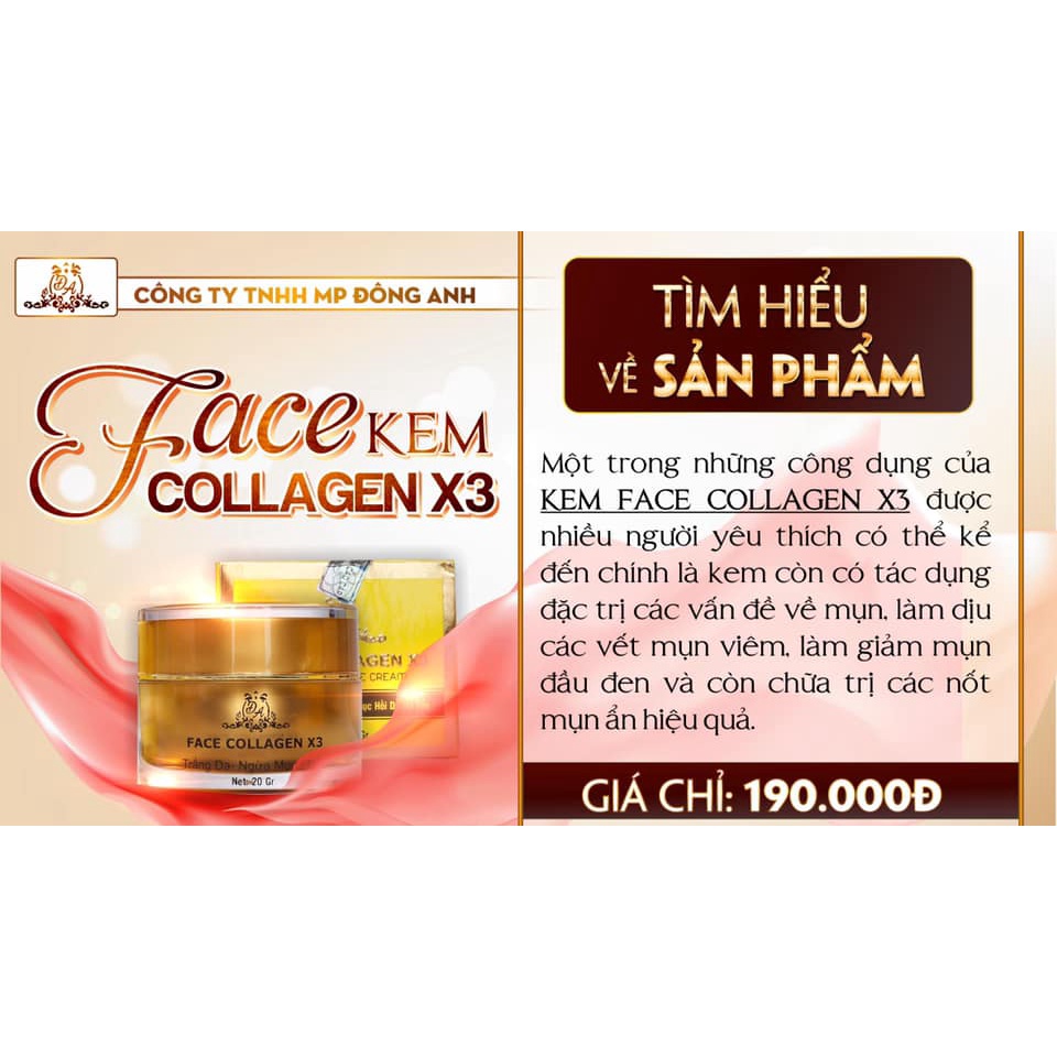 Kem Face Collagen X3 chính hãng Mỹ Phẩm Đông Anh Nguyễn Huỳnh Như