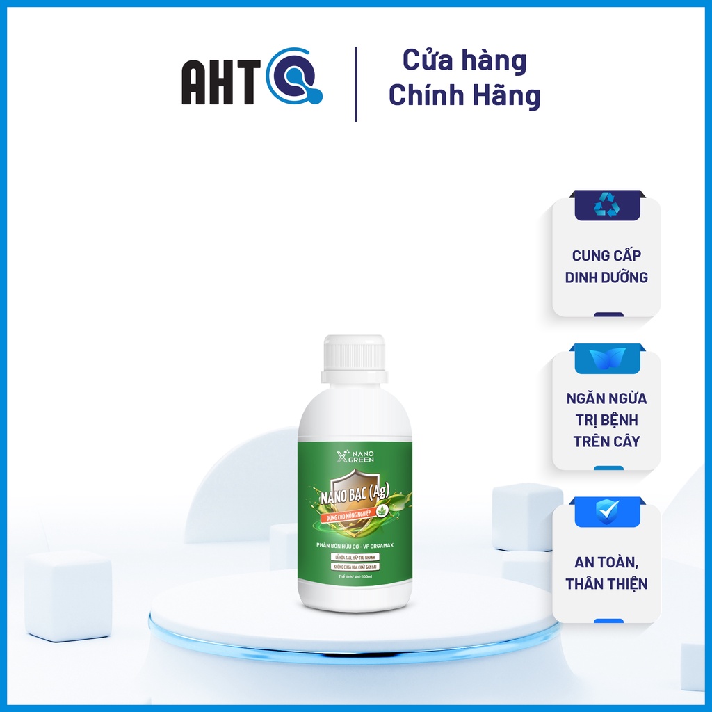 Nano bạc Nano Xgreen cung cấp dưỡng chất, tăng đề khoáng, hỗ trợ cho cây có triệu chứng vàng lá, thối rễ (combo 100ml)