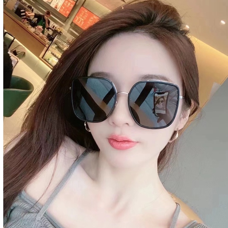 Kính Mát Phân Cực Chống Tia Cực Tím Gọng Lớn Thời Trang Hàn Quốc Cho Nữ