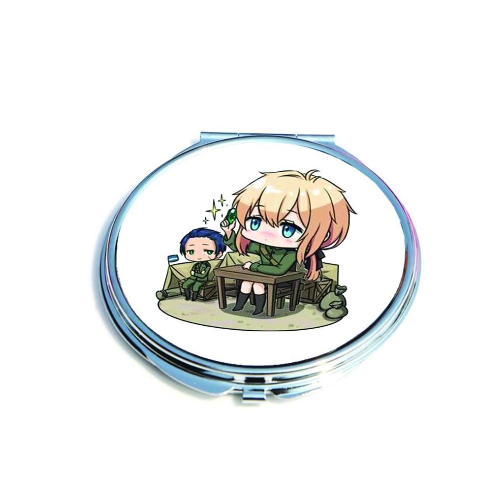 Gương hai mặt in hình VIOLET EVERGARDEN anime chibi tiện lợi bỏ túi xinh xắn