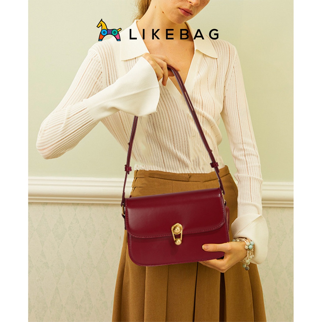 Túi nữ đeo chéo basic LIKEBAG kiểu dáng chữ nhật phối dây da thời trang trẻ trung 219XK6868 - LIBAGI