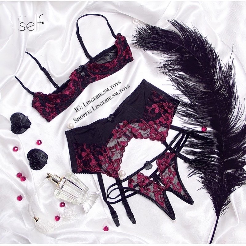 Nội Y Ren Hoa Thêu Nổi Bật Quyến Rũ | FLOWERS OPEN CUP BRA SET | Cosplay Sexy Bigsize | Nội Y Bigsize
