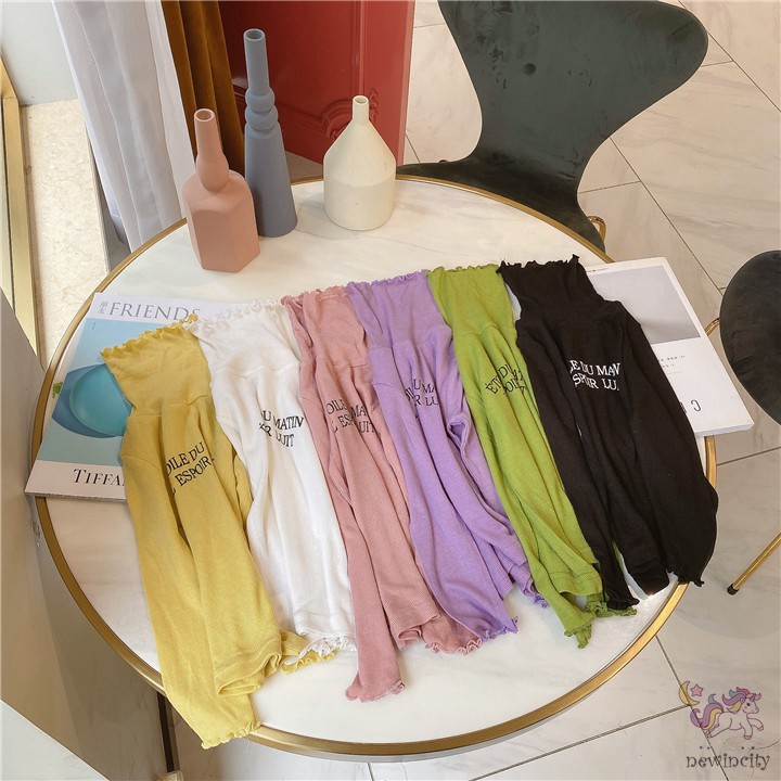 Áo sweater dệt kim cổ lọ xinh xắn thời trang cho bé gái phong cách Hàn Quốc