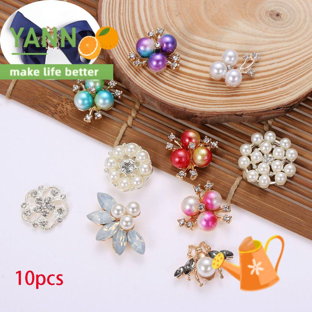 10 Nút may vá thủ công hình con ong/hoa đính ngọc trai xinh xắn dùng làm phụ kiện trang trí đám cưới/quần áo