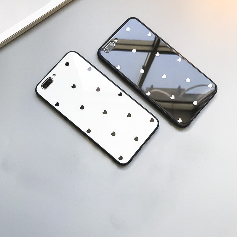 Ốp iphone kính hình trái tim cho iphone 6 s plus 7 8 plus Xr X s max 11 11 pro max 12 mini 12 pro max