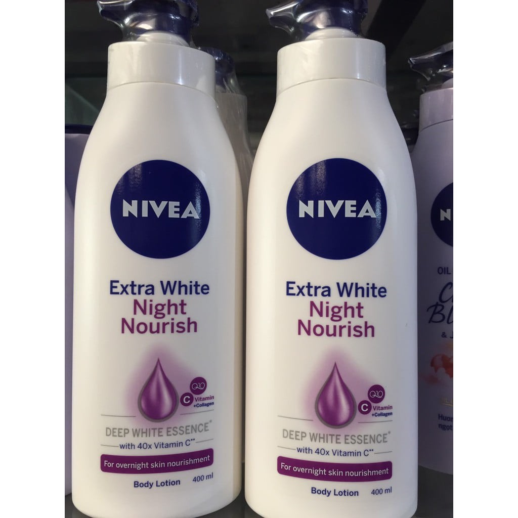 Sữa Dưỡng Thể Nivea Trắng Da Ban Đêm Q10 & Collagen 400ml