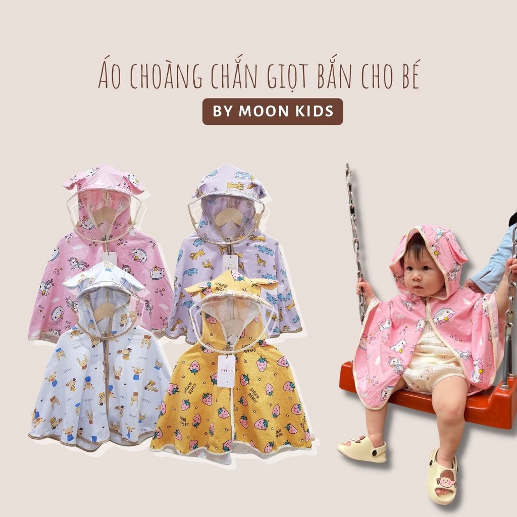 (Hàng thiết kế) Áo choàng chống nắng cho bé kèm tấm chắn có thể tháo rời-Moon kids fashion